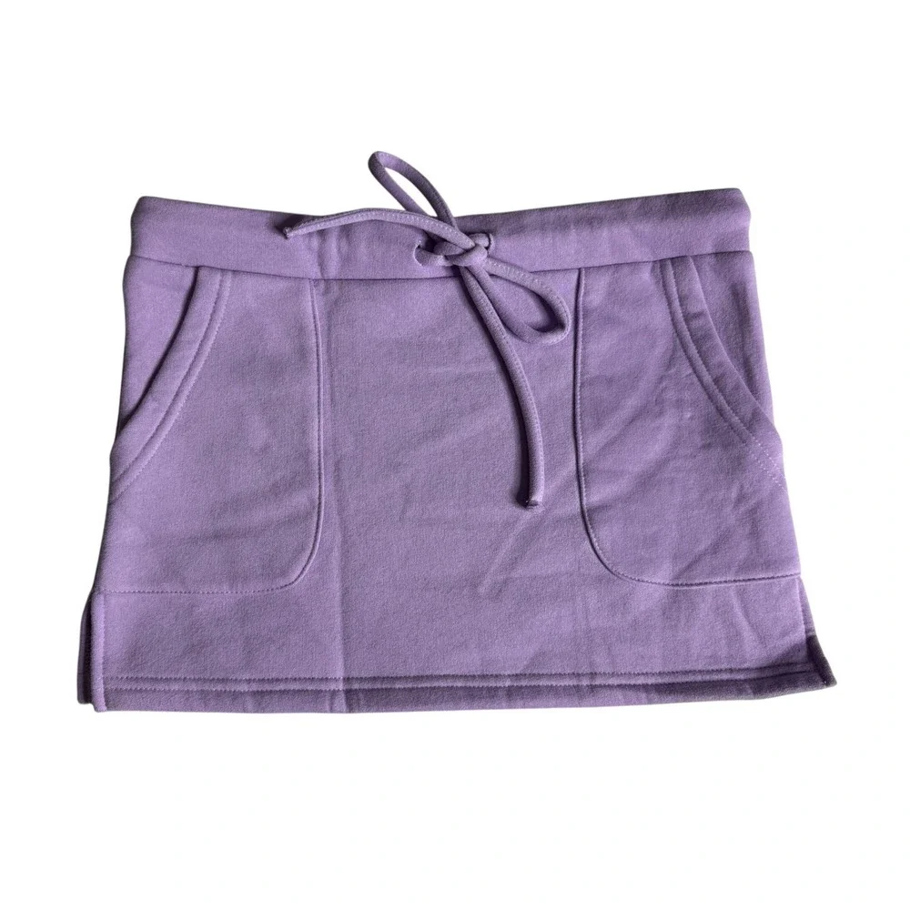 Dolls Kill New Pink Drawstring Sweat‎ Mini Skirt Lavender Purple Fleece Sz Small